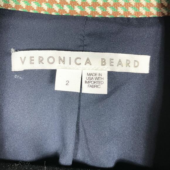 Veronica Beard Zeni Blazer Green Brown Jacket One-Button Long Sleeve Sz 2 - Picture 10 of 14